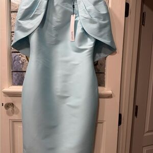 Badgley Mischka Elegant Light Blue Cocktail Dress